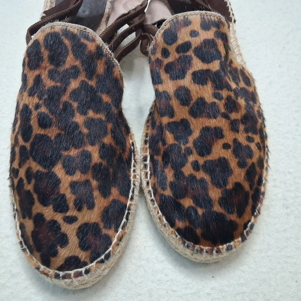 Picon Calf Hair Spanish Handmade Espadrille Slingback Shoe Brown Women sz 9.5